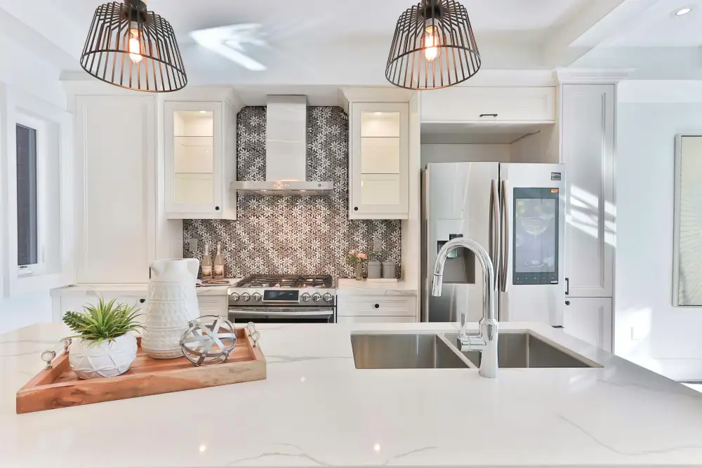 Spotless white kitchen ready for new tenants